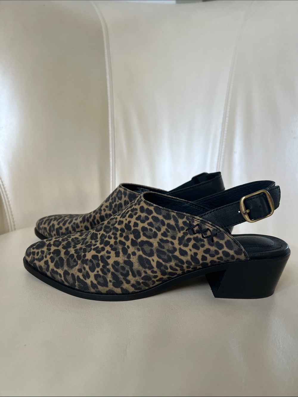 🆕 NWT Lucky Brand Mylody Leopard Slingback Mules - Size 7M